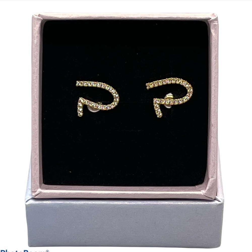 Obidos Letter Stud Earrings Plated 925